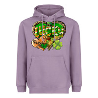 Lavender Lucky heart St. Patrick's Day Heavyweight Hoodie - CowGirlArtShop