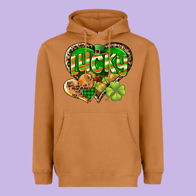 Lucky Heart St. Patrick's Day Heavyweight Hoodie Designed By Cowgirlartshop