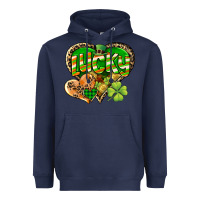 Navy Lucky heart St. Patrick's Day Heavyweight Hoodie - CowGirlArtShop