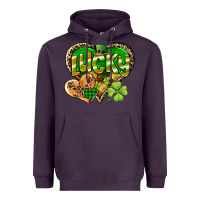 Plum Lucky heart St. Patrick's Day Heavyweight Hoodie - CowGirlArtShop