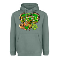 Sage Lucky heart St. Patrick's Day Heavyweight Hoodie - CowGirlArtShop