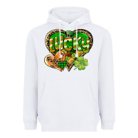 White Lucky heart St. Patrick's Day Heavyweight Hoodie - CowGirlArtShop