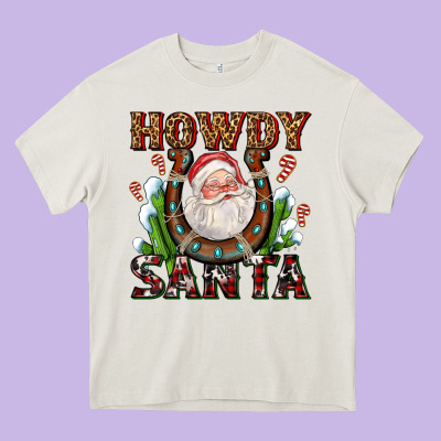 Howdy Santa Heavy Core Tee Designed By Adodesignshop