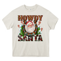 Cream howdy santa Heavy Core Tee - AdoDesignShop