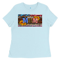 Baby Blue soldier mom license  plate Ladies Tee - Artiststas