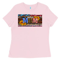 Bubblegum Pink soldier mom license  plate Ladies Tee - Artiststas
