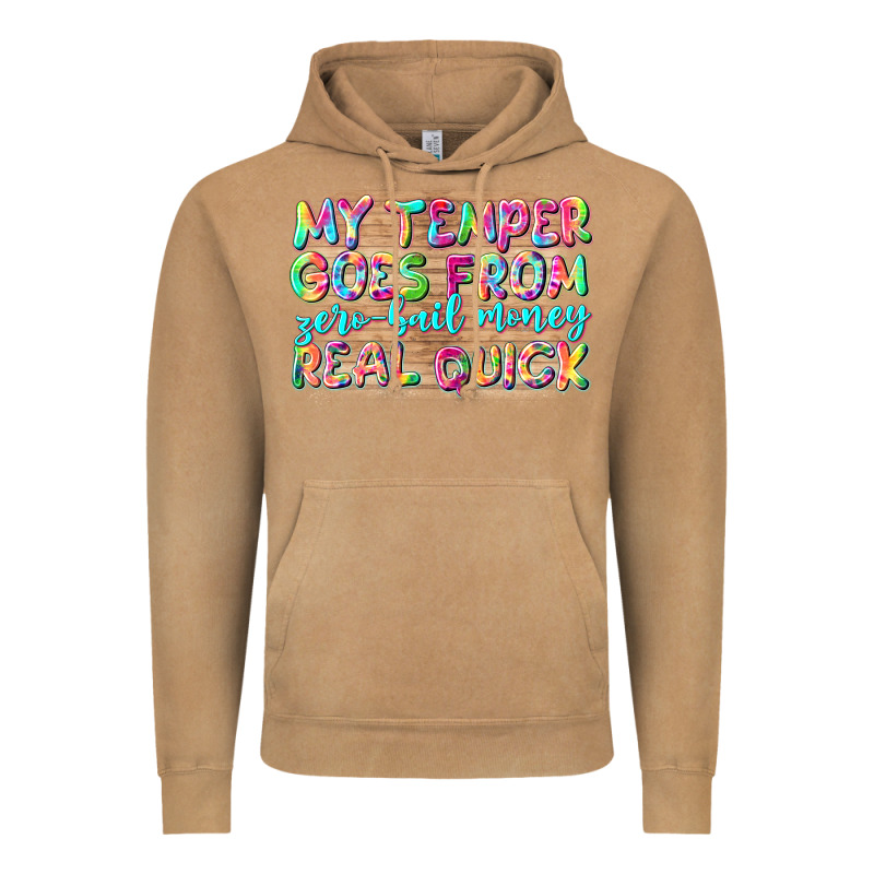 My Temper Goes From Zerobail Money Real Quick Vintage Hoodie by NancyCooperArtShop | Teevron