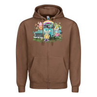 Chestnut Easter gnomies with truck Easter Day Zipper Hoodie - HowdyJamesFarm