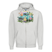 Dove Grey Easter gnomies with truck Easter Day Zipper Hoodie - HowdyJamesFarm