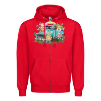 Red Easter gnomies with truck Easter Day Zipper Hoodie - HowdyJamesFarm