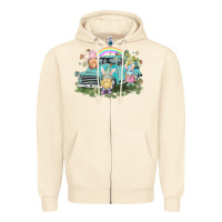 Sandshell Easter gnomies with truck Easter Day Zipper Hoodie - HowdyJamesFarm