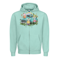 Seafoam Easter gnomies with truck Easter Day Zipper Hoodie - HowdyJamesFarm