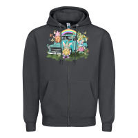 Smoke Easter gnomies with truck Easter Day Zipper Hoodie - HowdyJamesFarm