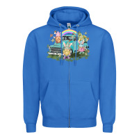 True Royal Easter gnomies with truck Easter Day Zipper Hoodie - HowdyJamesFarm