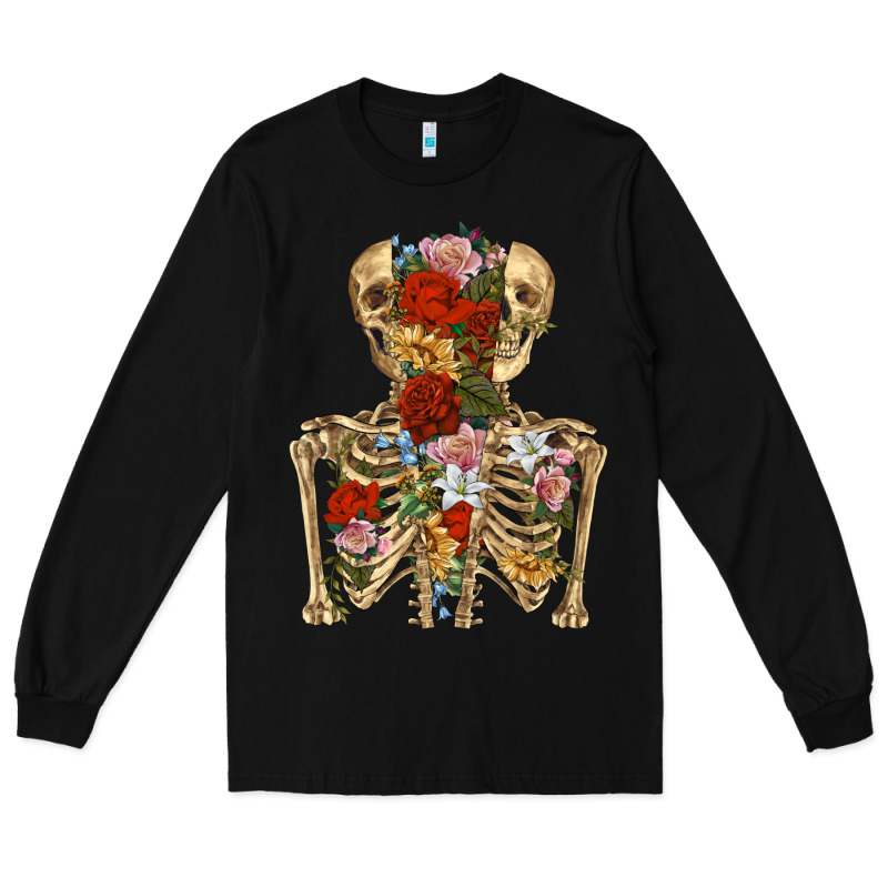Flower Skeleton Long Sleeve Tee by RanaPortraitStore | Teevron