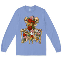 Colony Blue flower skeleton Long Sleeve Tee - RanaPortraitStore