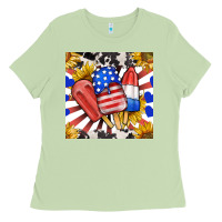 Matcha patriotic popsicles and sunflowers Ladies Tee - BundleAndBundleShop