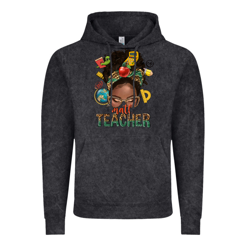 Math Teacher Life Afro Messy Bun Vintage Hoodie by NancyCooperArtShop | Teevron