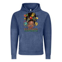 Vintage Denim math teacher life afro messy bun Vintage Hoodie - NancyCooperArtShop