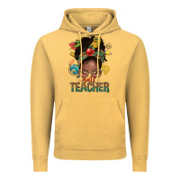 Vintage Mustard math teacher life afro messy bun Vintage Hoodie - NancyCooperArtShop