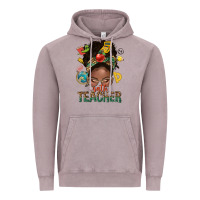 Vintage Zinc math teacher life afro messy bun Vintage Hoodie - NancyCooperArtShop