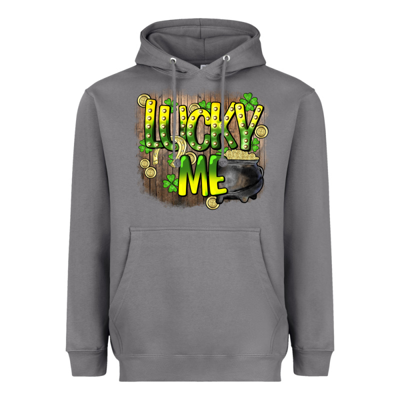 Lucky Me St. Patricks Day Heavyweight Hoodie by HowdyJamesFarm | Teevron