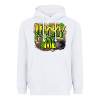 White lucky me st. patricks day Heavyweight Hoodie - HowdyJamesFarm