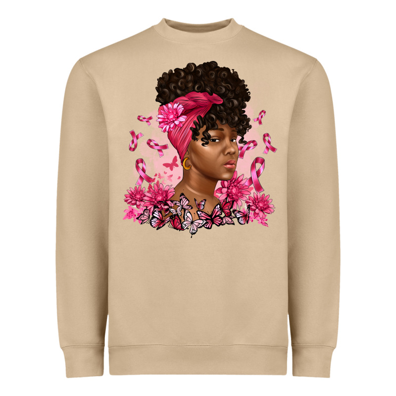 Breast Cancer Afro Woman Heavyweight Sweatshirt by Artiststas | Teevron