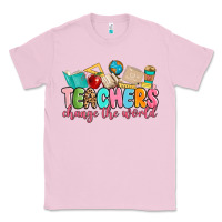 Bubblegum Pink teacher change the world Classic Tee - MaliasSmallBusiness