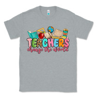 Heather Grey teacher change the world Classic Tee - MaliasSmallBusiness
