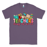 Lavender teacher change the world Classic Tee - MaliasSmallBusiness