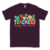 Plum teacher change the world Classic Tee - MaliasSmallBusiness
