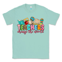 Seafoam teacher change the world Classic Tee - MaliasSmallBusiness