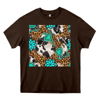 Chocolate Brown western turquoise seamless pattern Heavy Core Tee - BundleAndBundleShop