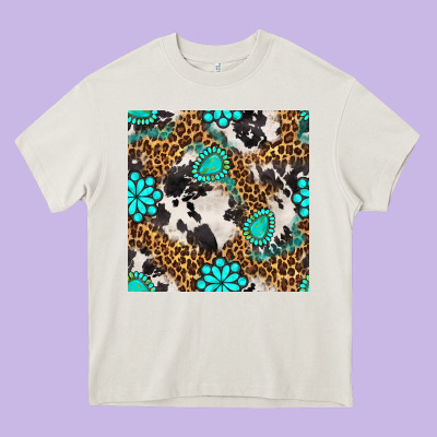 Western Turquoise Seamless Pattern Heavy Core Tee Designed By Bundleandbundleshop