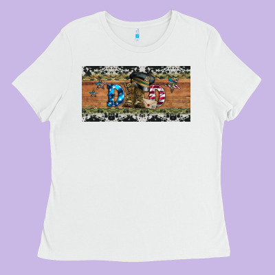 Soldier Dad License  Plate Ladies Tee Designed By Artiststas