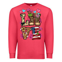 Cardinal love valentine's day army boots olivia Premium Sweatshirt - OliviaCreatesArt