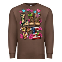 Chestnut love valentine's day army boots olivia Premium Sweatshirt - OliviaCreatesArt