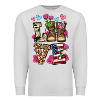 Dove Grey love valentine's day army boots olivia Premium Sweatshirt - OliviaCreatesArt