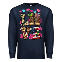 Navy love valentine's day army boots olivia Premium Sweatshirt - OliviaCreatesArt