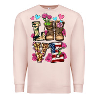 Pale Pink love valentine's day army boots olivia Premium Sweatshirt - OliviaCreatesArt