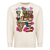 Sandshell love valentine's day army boots olivia Premium Sweatshirt - OliviaCreatesArt