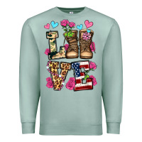 Seafoam love valentine's day army boots olivia Premium Sweatshirt - OliviaCreatesArt