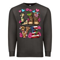 Smoke love valentine's day army boots olivia Premium Sweatshirt - OliviaCreatesArt