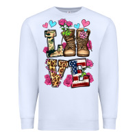 White love valentine's day army boots olivia Premium Sweatshirt - OliviaCreatesArt