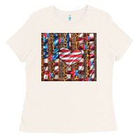 Bone western usa flag heart and stars tumbler Ladies Tee - Artiststas