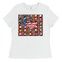 White western usa flag heart and stars tumbler Ladies Tee - Artiststas