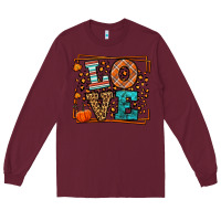 Burgundy Fall Autumn Leopard Love Long Sleeve Tee - LillyAllenDesigns