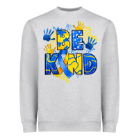 Heather Grey down syndrome be kind Heavyweight Sweatshirt - Artiststas