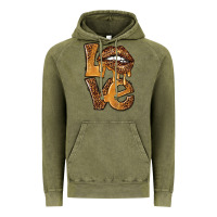 Vintage Olive love leopard with lips Vintage Hoodie - NancyCooperArtShop